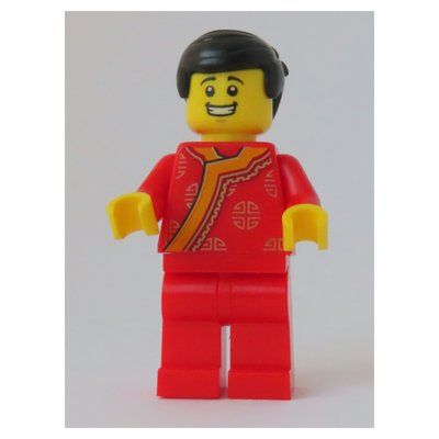 Figurine Man, Red Robe, Black Hair du set 80105