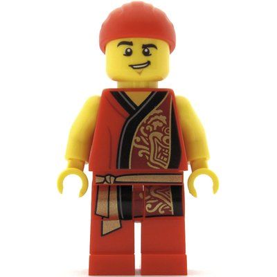 Figurine Man, Red Robe with Gold Sash Belt, Red Bandanna du set 80104
