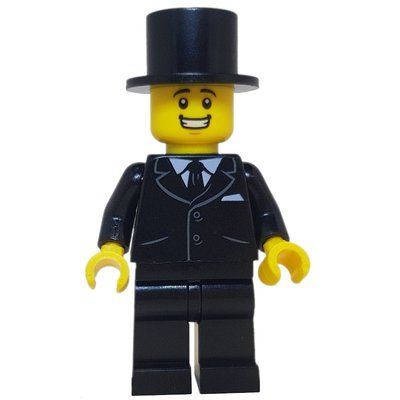 Figurine Groom, Black Suit with Tie, Top Hat du set 40197