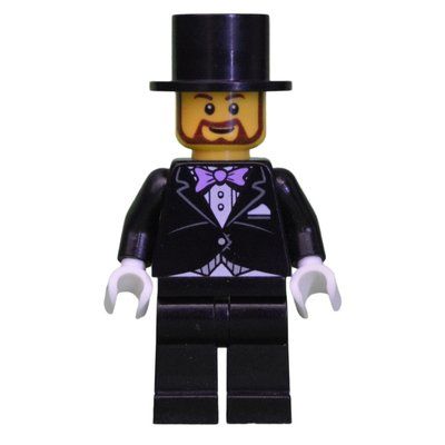 Minifigur Groom, Black Suit with Lavender Bow Tie, Top Hat aus Set 40165