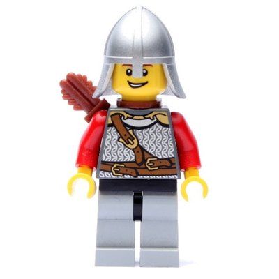 Minifigure Lion Knight, Archer, Helmet, Quiver del set 7946