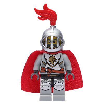 Minifigure Lion Knight, Helmet with Grille and Red Plume, Cape from set 852921