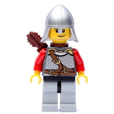 Minifigure Lion Knight, Archer, Helmet, Quiver, Stubble del set 7946