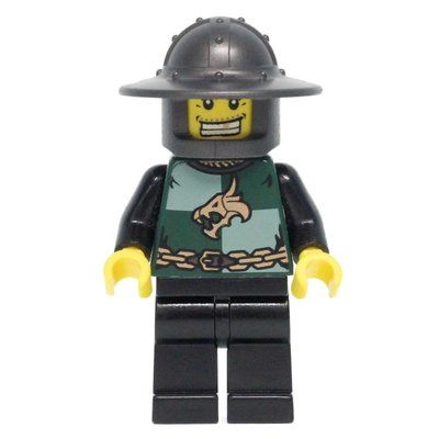 Minifigura Dragon Knight, Dark Green, Wide Brim Helmet, Gold Tooth del set 7188