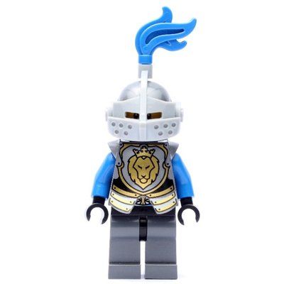 Minifigurka Knight, Blue, Armor, Helmet with Visor and Blue Plume, Beard z zestawu 70404