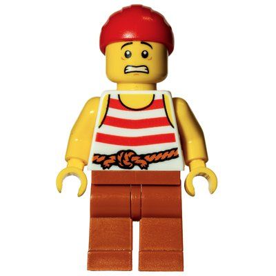 Figurine Pirate, Red and White Striped Shirt, Red Bandanna du set 31109
