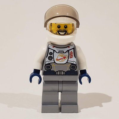 Figurine Astronaut, Flat Silver, White Helmet with Visor du set 31107