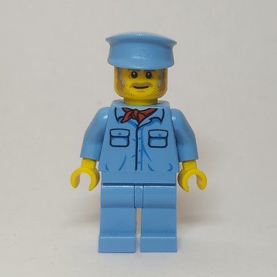 Minifigure Train Conductor - Medium Blue del set 10277