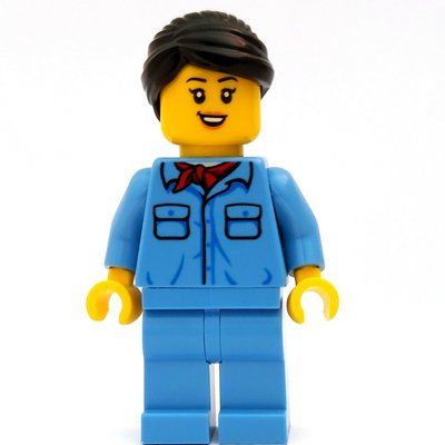 Minifigure Train Conductor - Medium Blue, Female del set 10277
