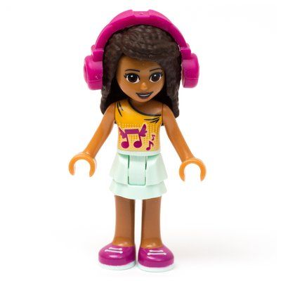 Figurine Andrea - Bright Light Orange Top, Light Aqua Skirt, Magenta Headphone du set 41340