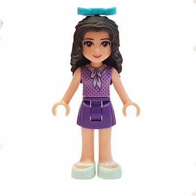 Figurine Emma - Medium Lavender Dotted Top, Dark Purple Skirt, Bow du set 41355