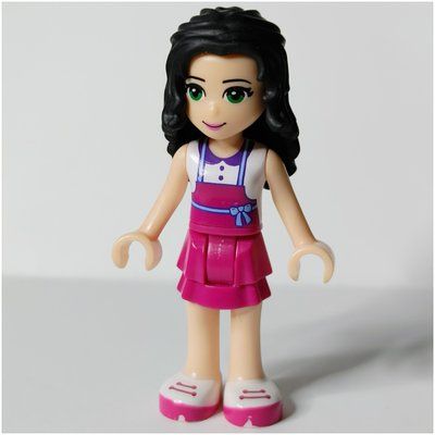 Figurine Emma - White Top, Magenta Apron, Flower du set 10727