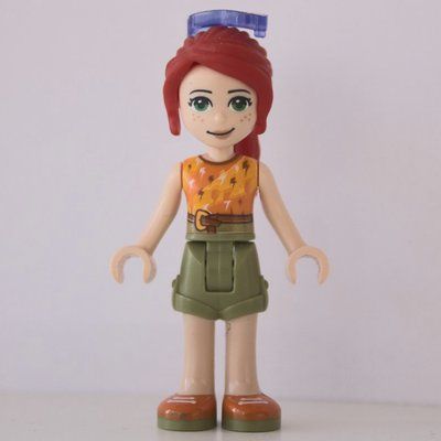 Minifigure Mia - Orange Top, Olive Green Skirt, Sunglasses del set 41426