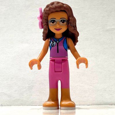 Minifigur Olivia - Dark Pink Wet Suit, Flower aus Set 41381