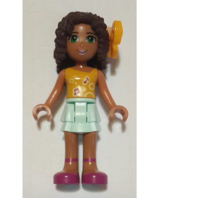 Minifigurka Andrea - Bright Light Orange Top, Light Aqua Skirt, Bow z zestawu 41309