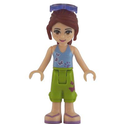 Minifigure Mia - Medium Blue Top, Lime Shorts, Sunglasses from set 41091
