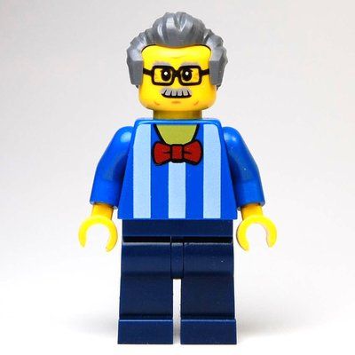 Figurine Blue Torso, Dark Blue Legs, Dark BLuish Grey Hair - With Back Print du set 10257