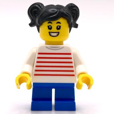 Minifiguur Kid - White Torso, Blue Legs, Black Hair uit set 40429