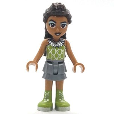 Minifigure Andrea - Adult, Lime Top, Silver Skirt from set 42616