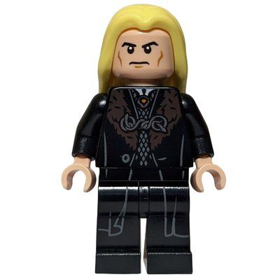Minifigura Lucius Malfoy, Black Robes with Dark Red Fur del set 75978