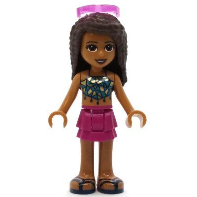 Figurine Andrea - Dark Blue Top, Magenta Skirt, Sunglasses du set 41433