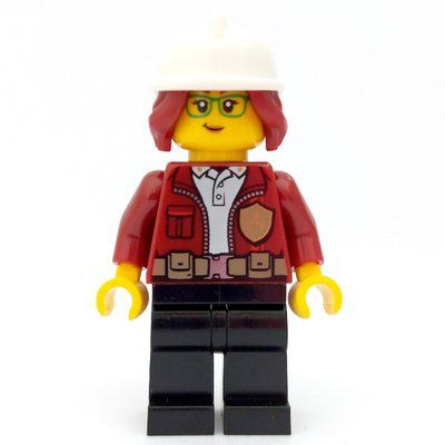 Figurine Freya McCloud, Open Dark Red Jacket with Badge, White Fire Helmet (3626cpr3232 Head) du set 60271