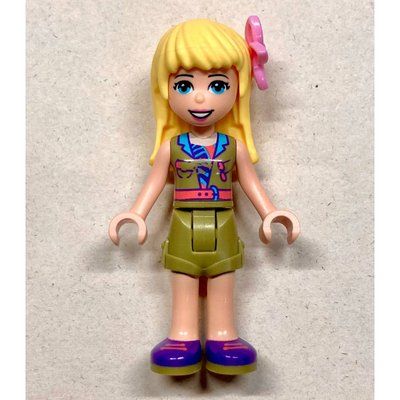 Minifigura Stephanie - Olive Green Jacket, Olive Green Skirt, Bright Light Yellow Hair, Flower del set 41435