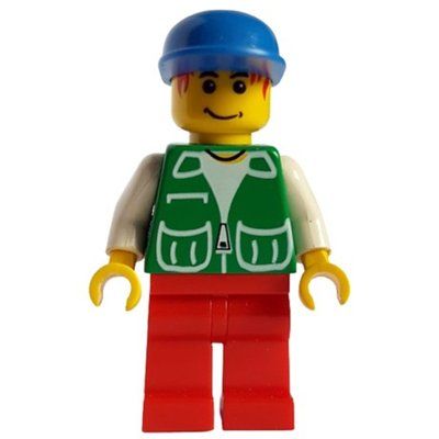 Minifigur Green Torso, Blue Legs, Red Cap aus Set 7793