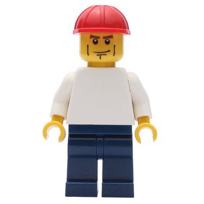 Figurine White Torso, Dark Blue Legs, Red Helmet, Cheek Lines du set 4999