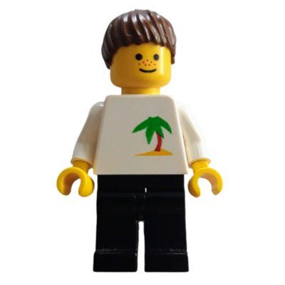 Figurine White Torso, Black Legs, Brown Hair du set 3040