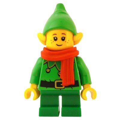 Figurine Elf - Bright Green Torso, Green legs, Bright Green Hat, Red Scarf du set 10275