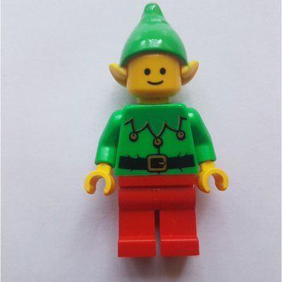 Minifigure Elf - Bright Green Torso, Red Legs, Bright Green Hat del set 4002020