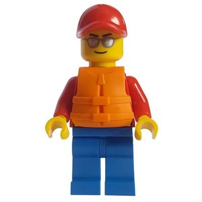 Figurine Lifeguard, Red Jacket, Blue Legs, Red Cap, Orange Life Vest du set 60286