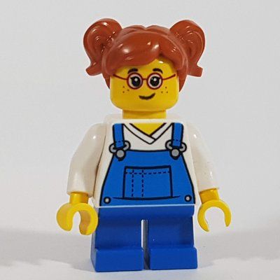 Figurine Girl, Blue Overalls, Short Legs, Glasses du set 60287