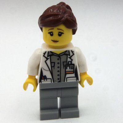 Figurine Woman, White Jacket, Light Bluish Gray Legs, Reddish Brown Hair du set 60282