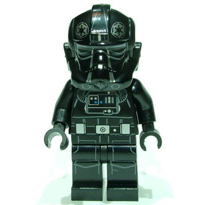 Figurine TIE Pilot, Printed Legs, Two Silver Stripes on Helmet, Silver Belt Pouches, Closed Mouth du set 75300