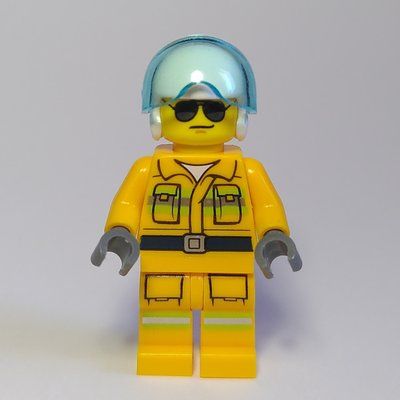 Figurine Pilot - Orange Torso, Orange Legs, White Helmet du set 30566