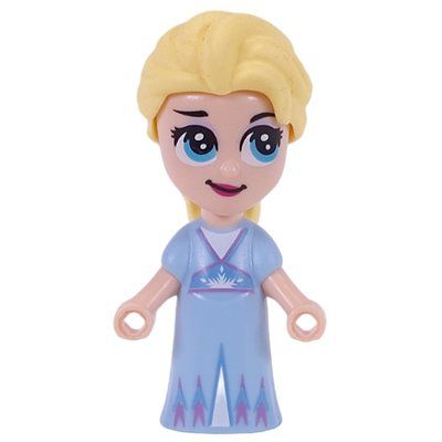 Minifigurka Elsa - Microdoll, Bright Light Blue Dress, Hair in Tail, Looking Up z zestawu 43189
