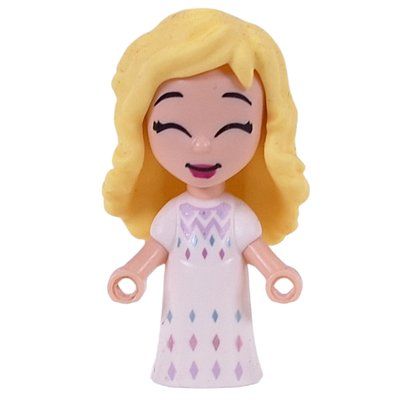 Minifigurka Elsa - Microdoll, White Dress, Loose Hair z zestawu 43189