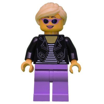 Figurine Black Torso, Medium Lavender Legs, Bright Light Yellow Hair du set 40448