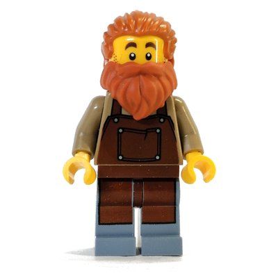 Figurine Blacksmith - Dark Tan Torso, Sand Blue legs, Dark Orange Hair and Beard du set 21325