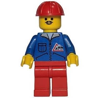 Minifigure Blue Torso, Red Legs, Red Safety Helmet from set 9293