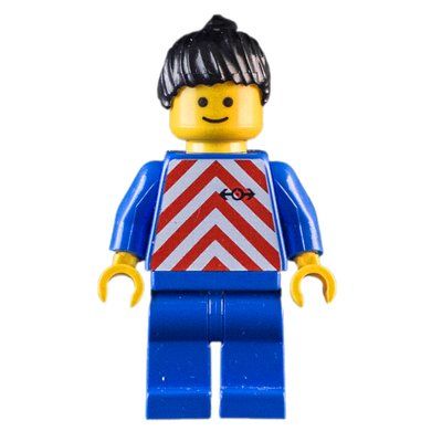 Minifigure Blue Torso, Blue Legs, Black Hair Ponytail from set 9293