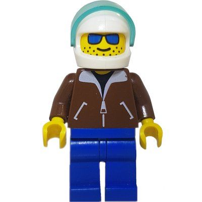 Figurine Pilot - Reddish Brown Torso, Blue Legs, White Helmet du set 10159