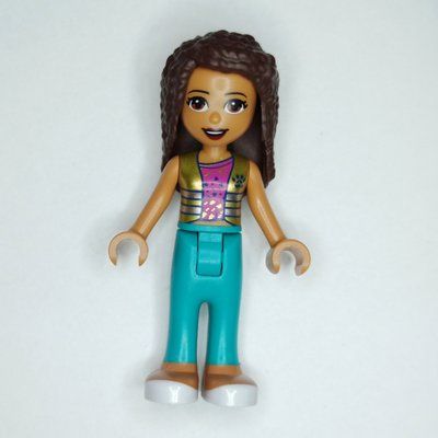 Minifigure Andrea - Gold Jacket, Dark Turquoise Pants del set 41442