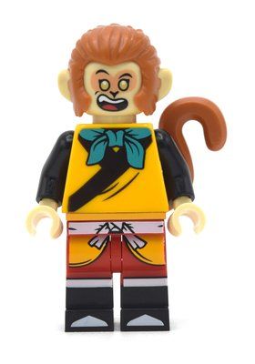 Minifigura Monkey King, Dark Turquoise Bow, Smile / Angry del set 80034