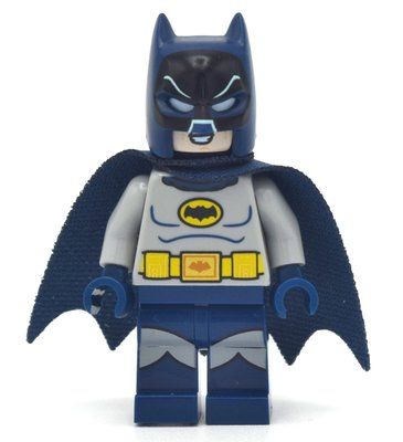 Minifigur Batman, Light Bluish Gray Suit, Dark Blue Cape and Cowl (60's TV Series) aus Set 76188