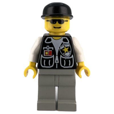 Figurine Police - Black Torso, Light Grey Legs, Black Cap du set 6464