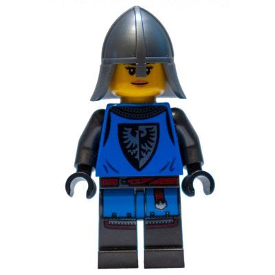 Figurine Black Falcon Castle Guard, Female - Blue Torso, Pearl Dark Grey Legs, Flat Silver helmet du set 31120