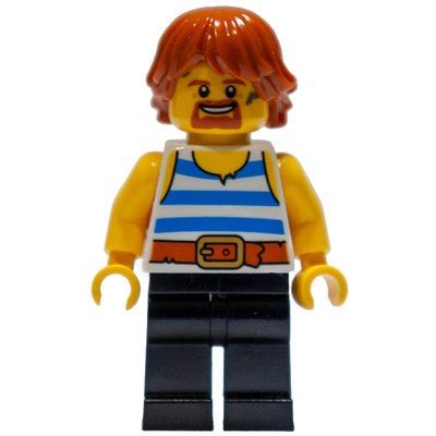 Figurine Blacksmith - White Torso, Black Legs, Dark Orange Hair du set 31120